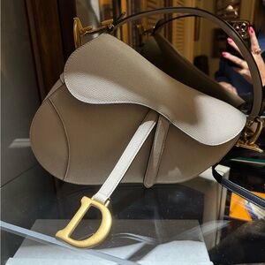 Elegant Beige Saddle Bag